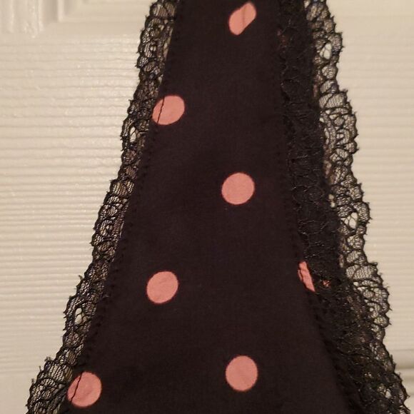 Victoria’s Secret Black Pink Polka-dots Crop Camisole Size Medium - Picture 4 of 8